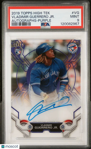 2019 Topps High Tek Autographs Auto Vladimir Guerrero JR.  RC Purple /99 PSA 9 