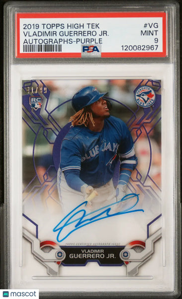 2019 Topps High Tek Autographs Auto Vladimir Guerrero JR. RC Purple /9