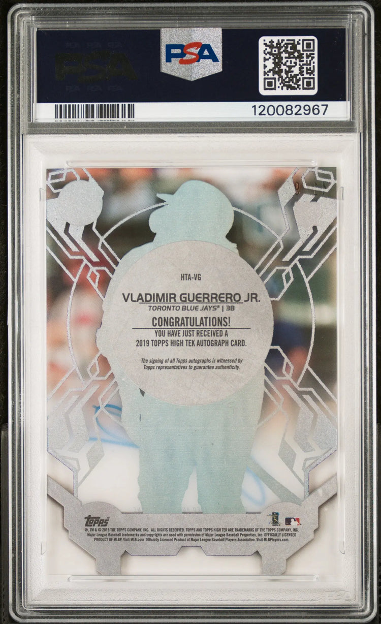 2019 Topps High Tek Autographs Auto Vladimir Guerrero JR.  RC Purple /99 PSA 9 