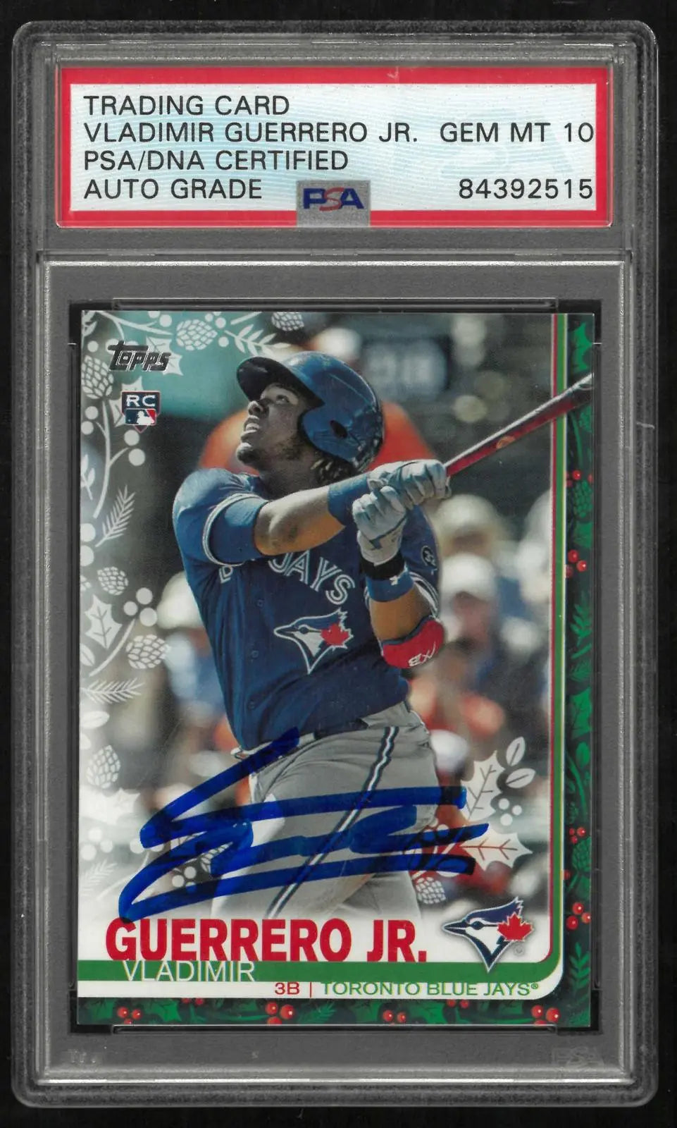 2019 Topps Holiday Direct Autograph Rookie Vladimir Guerrero Jr. RC Auto PSA 10 