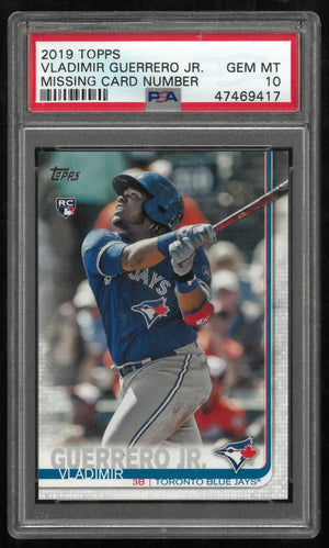 2019 Topps Series 2 Rookie Vladimir Guerrero Jr. RC Missing Card Number PSA 10 