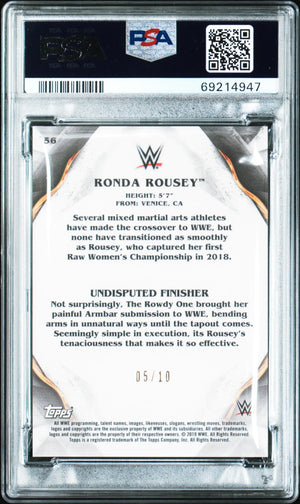 2019 Topps WWE Undisputed Ronda Rousey Gold PSA 10 /10 
