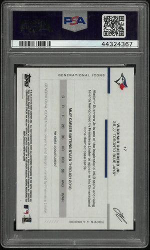 2019 Topps X Lindor Generational Icons Rookie Vladimir Guerrero JR. #17 PSA 10 