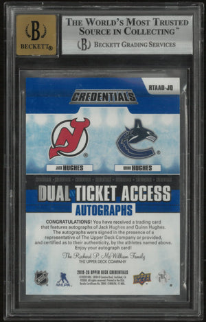 2019 UD Credentials Dual Ticket Access Auto Q. Hughes J. Hughes BGS 9 /10 