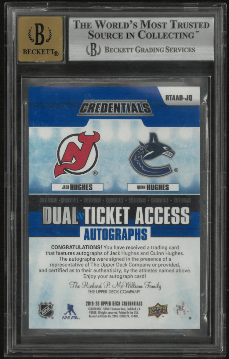 2019 UD Credentials Dual Ticket Access Auto Q. Hughes J. Hughes BGS 9 /10 