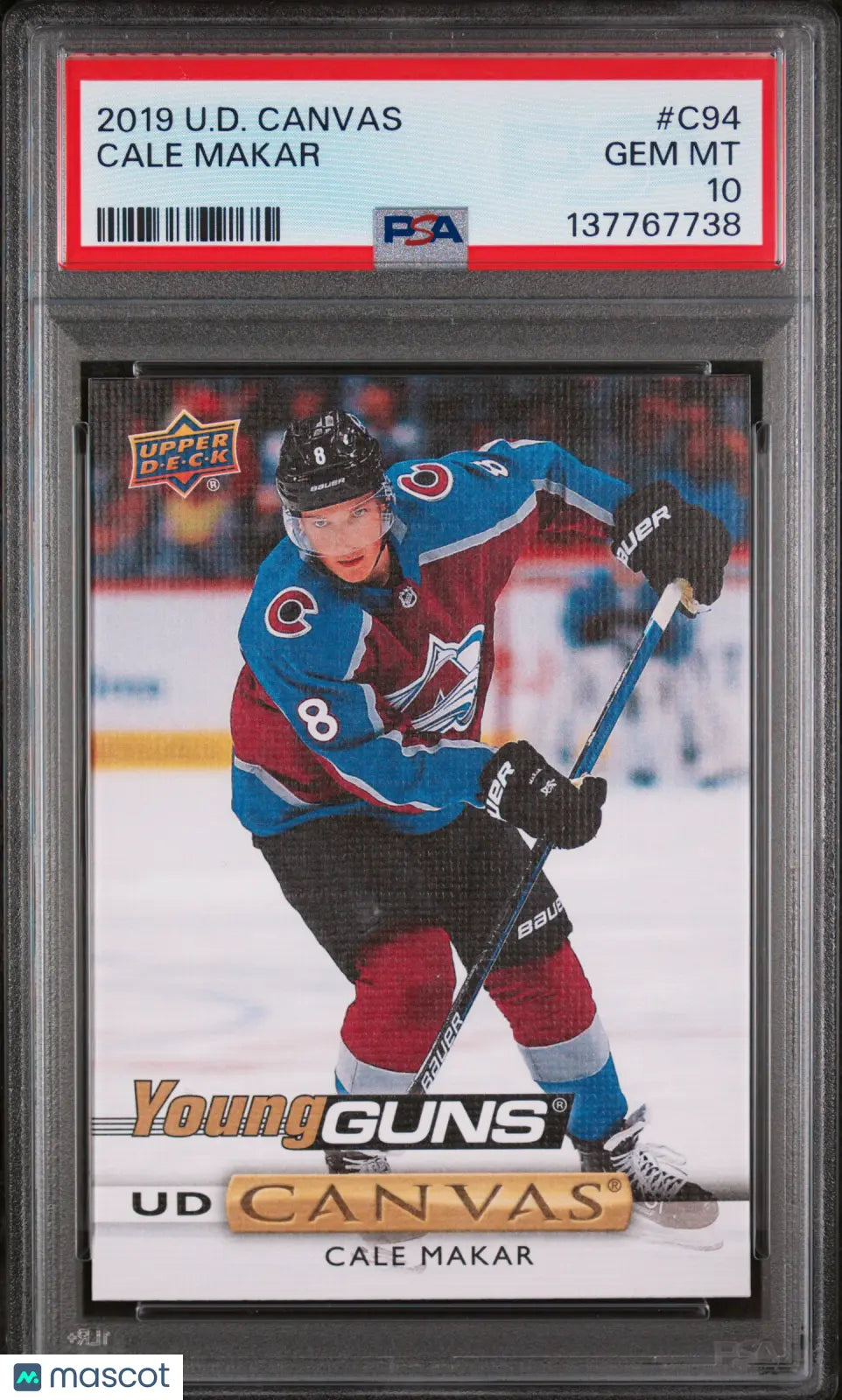 2019 Upper Deck Canvas Cale Makar #C94 PSA 10 