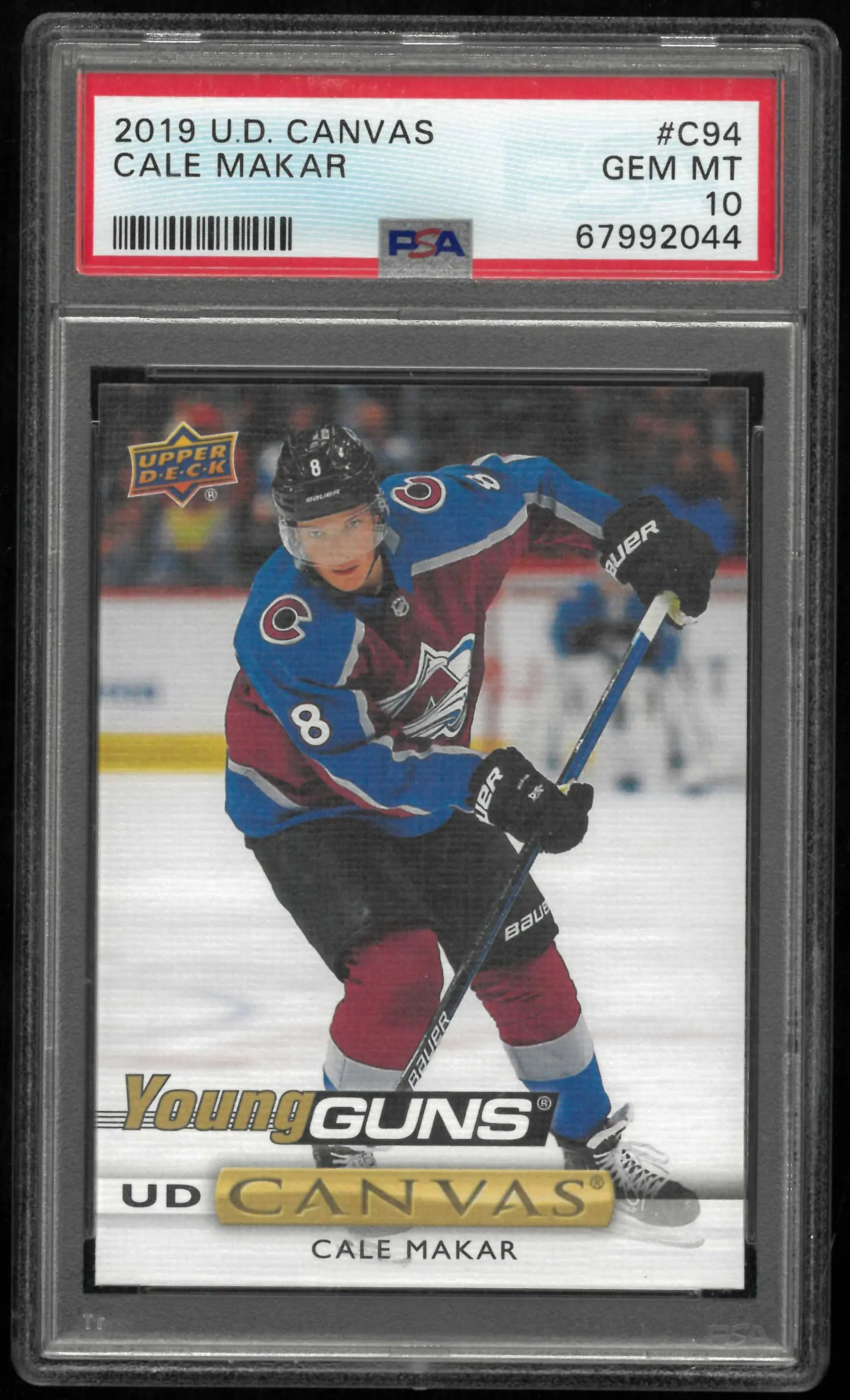 2019 Upper Deck Canvas Series 1 Young Guns Rookie Cale Makar RC PSA 10 