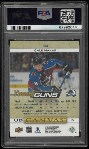 2019 Upper Deck Canvas Series 1 Young Guns Rookie Cale Makar RC PSA 10 