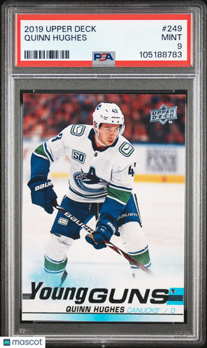2019 Upper Deck Quinn Hughes Young Guns RC Rookie #249 PSA 9 