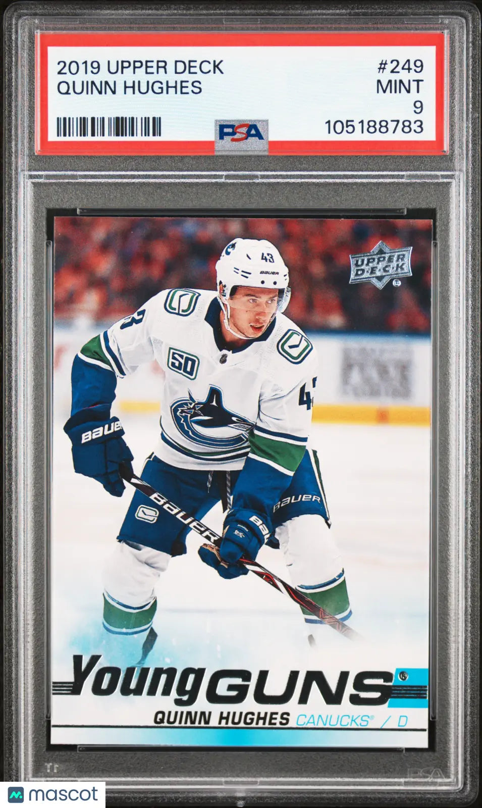 2019 Upper Deck Quinn Hughes Young Guns RC Rookie #249 PSA 9 