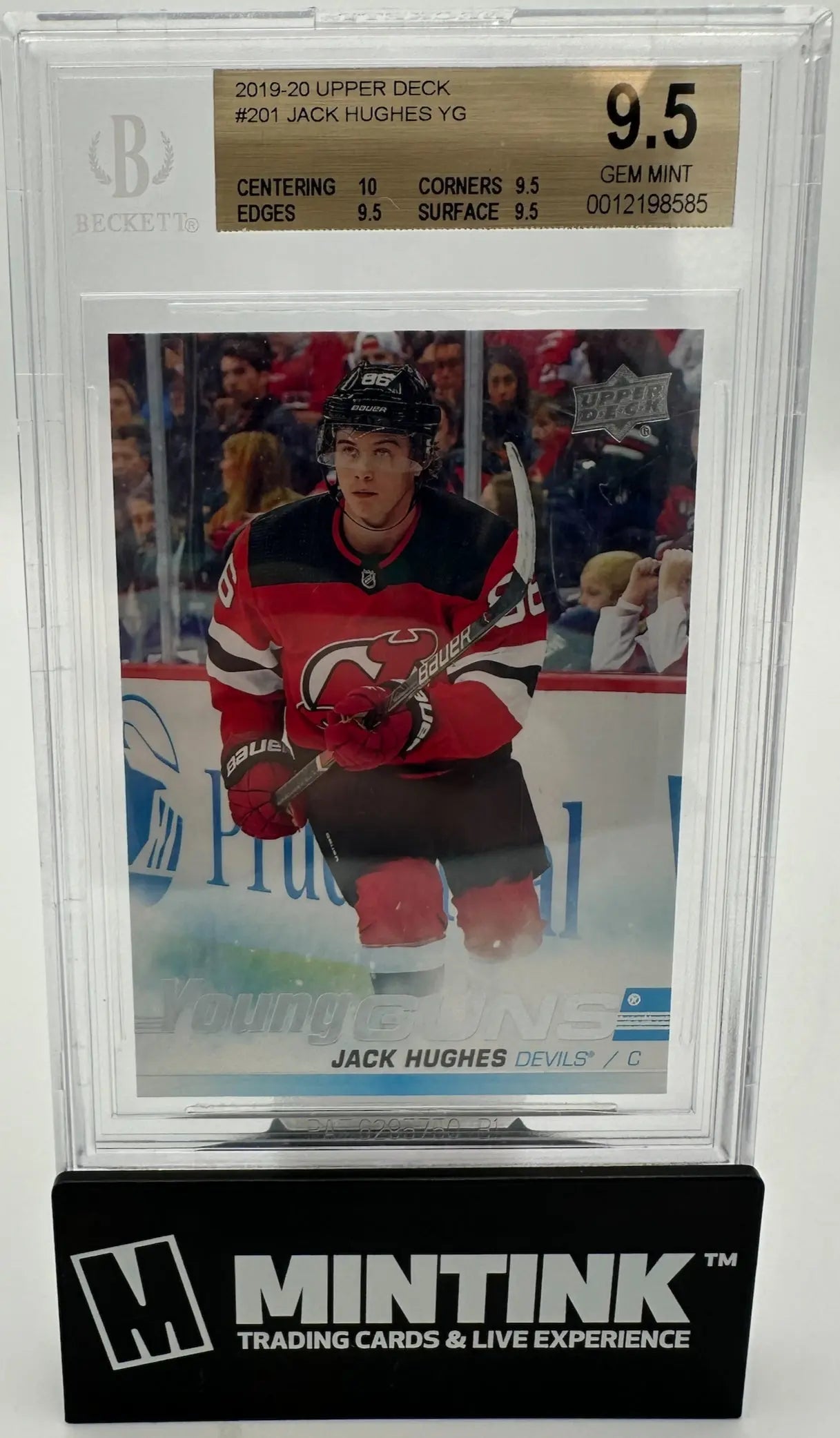 2019 Upper Deck Series 1 Young Guns Rookie Jack Hughes RC BGS 9.5 