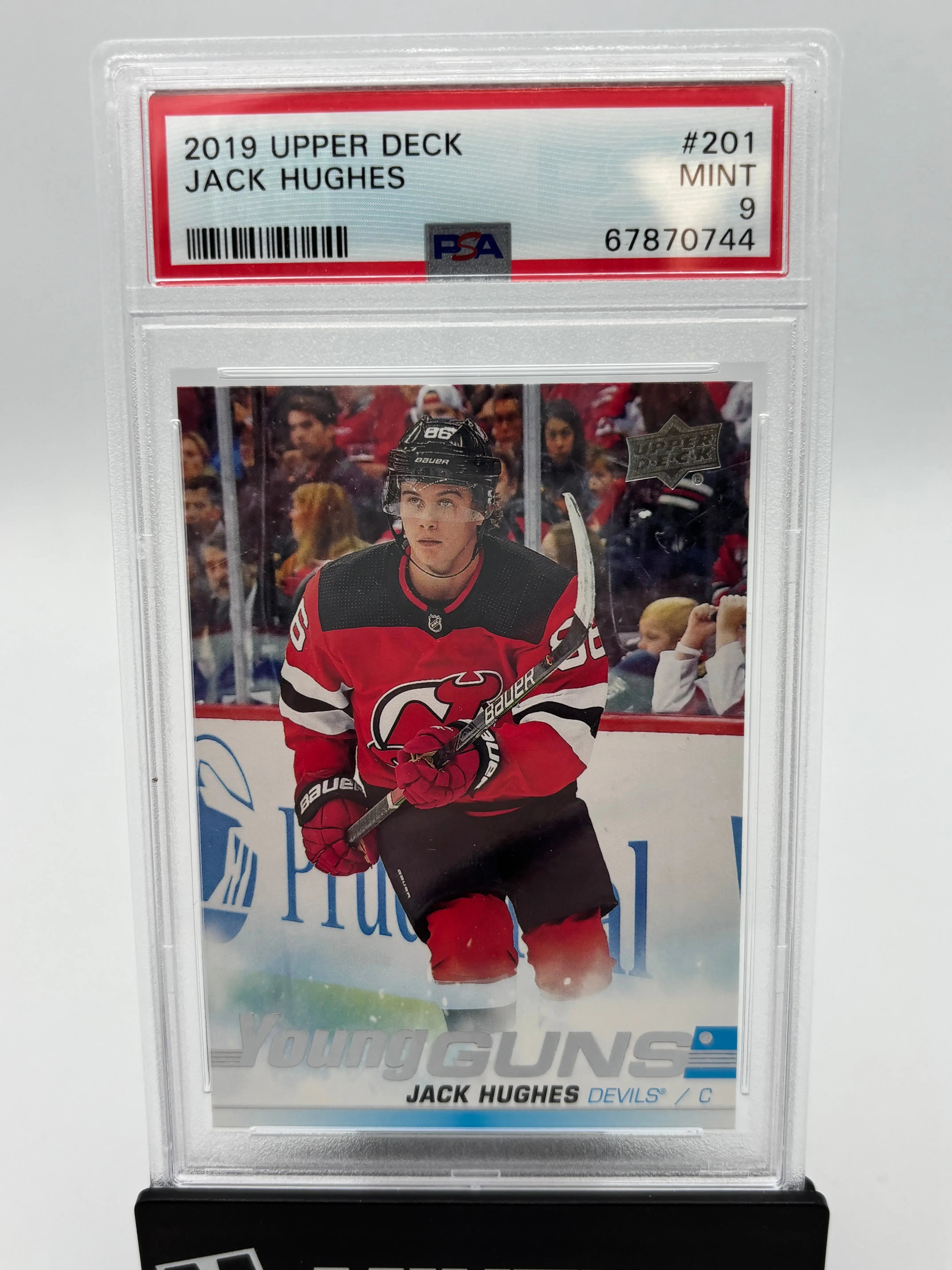 2019 Upper Deck Series 1 Young Guns Rookie Jack Hughes RC PSA 9 