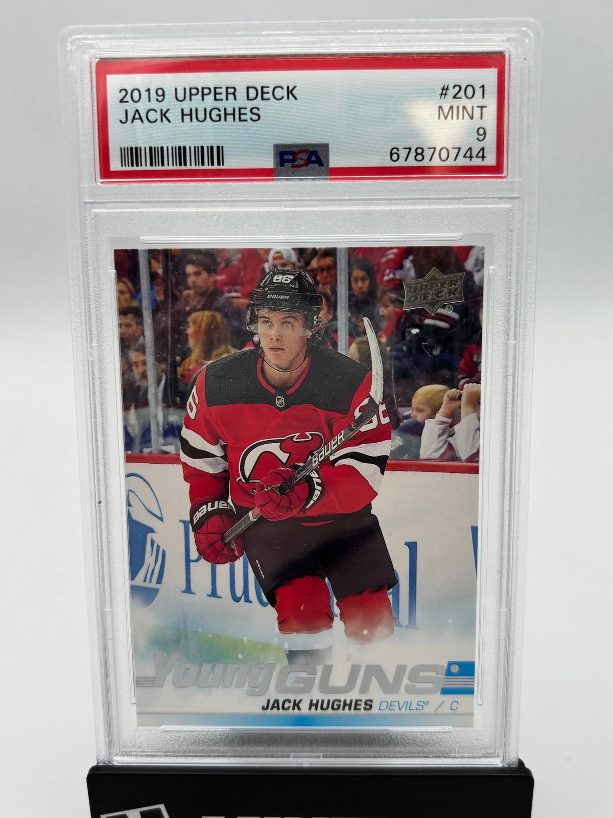 2019 Upper Deck Series 1 Young Guns Rookie Jack Hughes RC PSA 9 