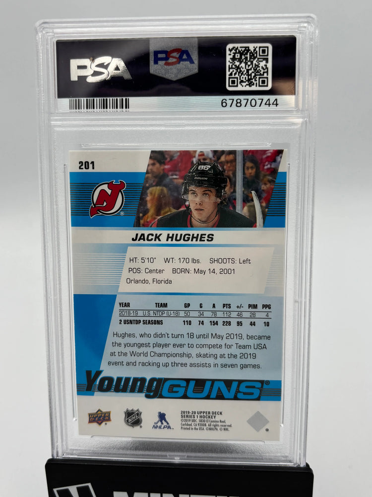 2019 Upper Deck Series 1 Young Guns Rookie Jack Hughes RC PSA 9 