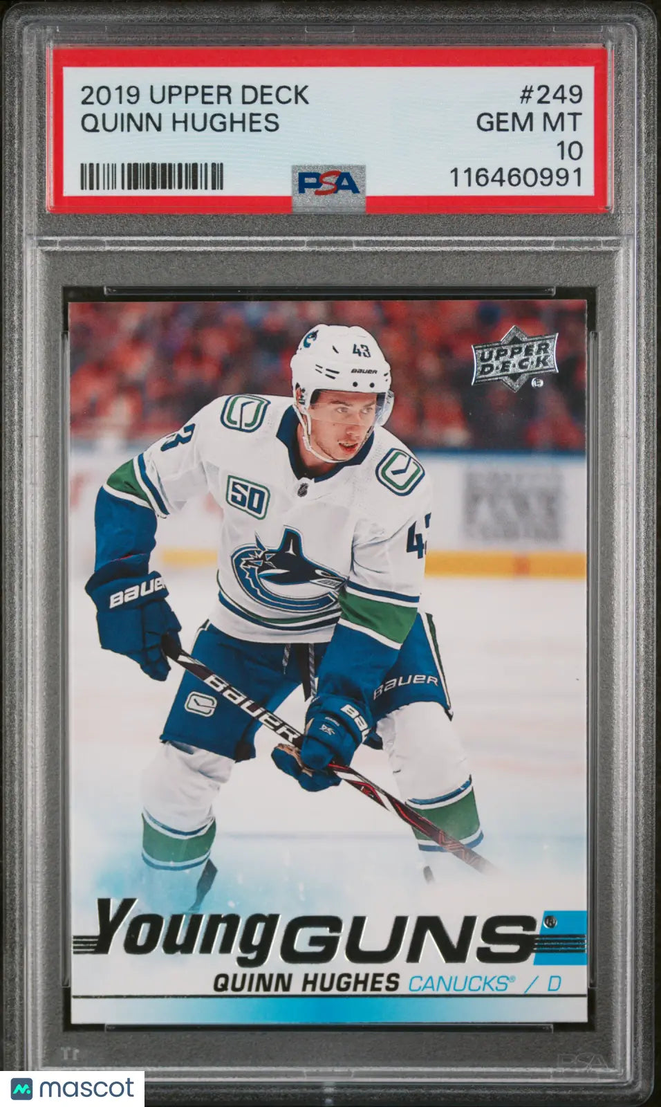 2019 Upper Deck Series 1 Young Guns Rookie Quinn Hughes RC PSA 10 