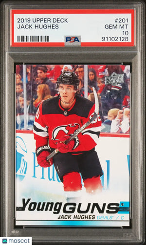 2019 Upper Deck Young Guns Jack Hughes RC Rookie #201 PSA 10 