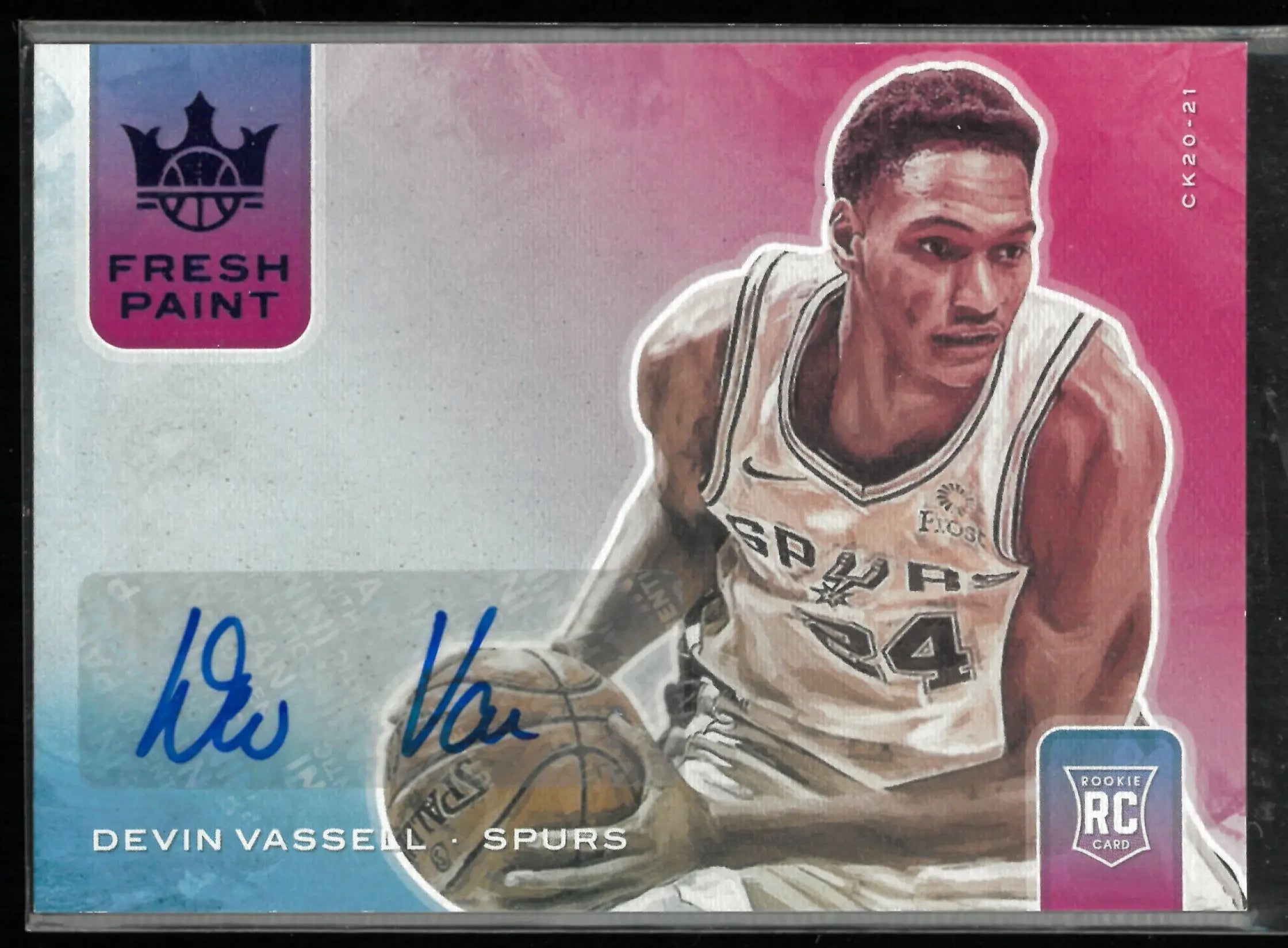 2020-21 Panini Court Kings Fresh Paint Rookie Autograph Devin Vassell Auto/25 RC 