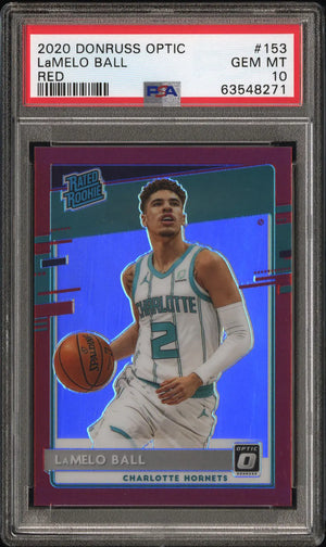2020-21 Panini Donruss Optic Rated Rookie Lamelo Ball RC Red /99 PSA 10 