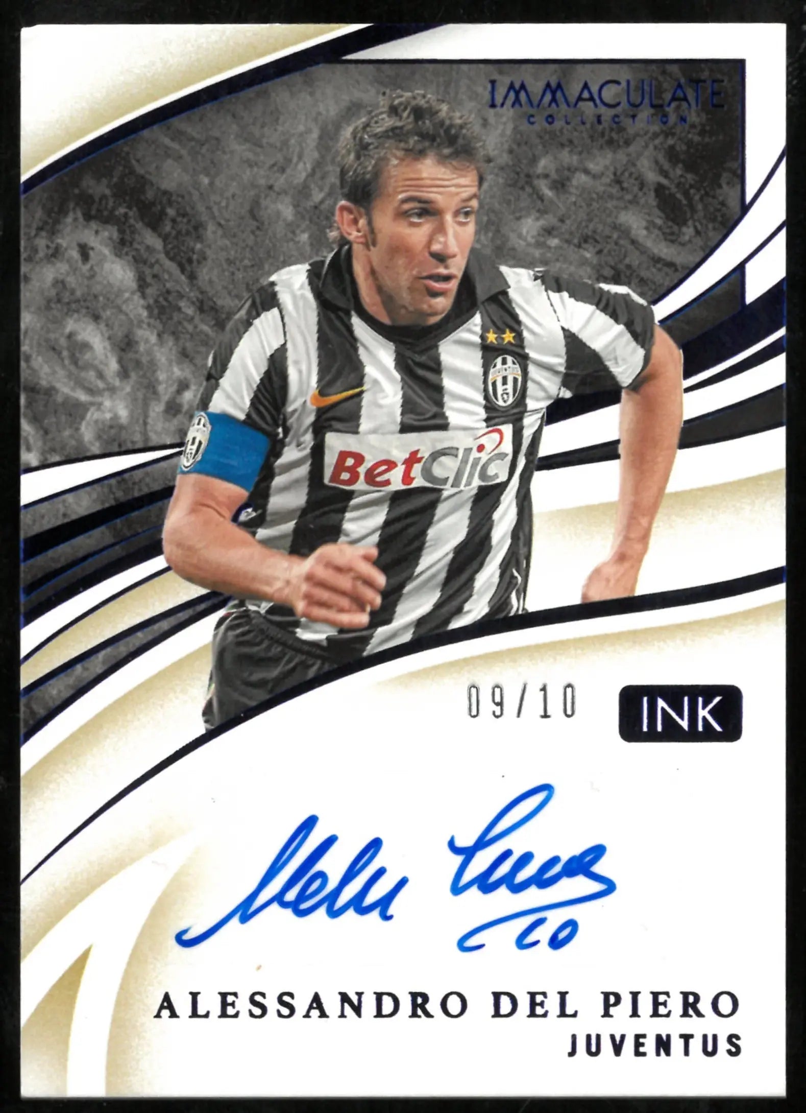 2020-21 Panini Immaculate Collection Blue Ink Auto Alessandro Del Piero /10 