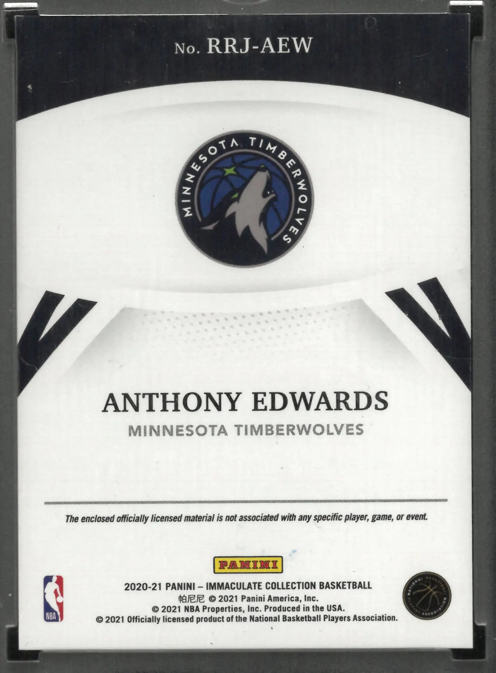 2020-21 Panini Immaculate Collection Patch Rookie Anthony Edwards /99 RC 