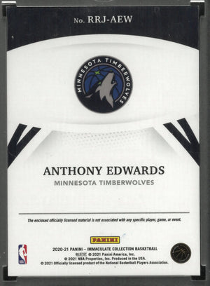 2020-21 Panini Immaculate Collection Patch Rookie Anthony Edwards /99 RC 