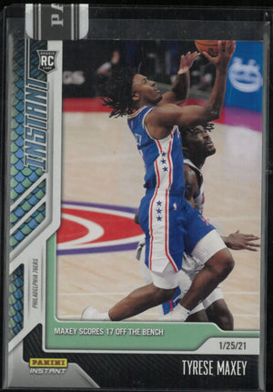 2020-21 Panini Instant Tyrese Maxey Rookie RC 8/8 