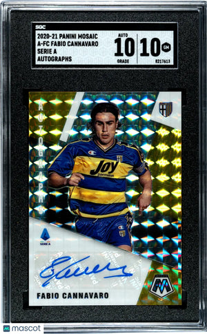2020-21 Panini Mosaic Serie A Fabio Cannavaro Gold Autographs SGC 10 #A-FC 