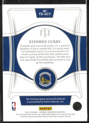 2020-21 Panini National Treasures Patch Stephen Curry /99 