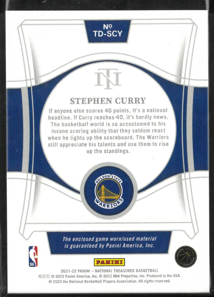 2020-21 Panini National Treasures Patch Stephen Curry /99 