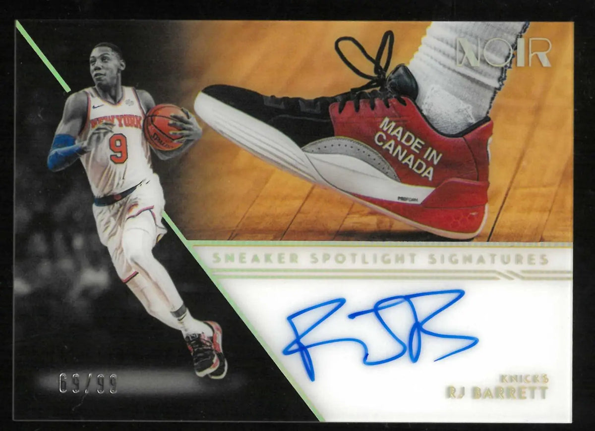 2020-21 Panini Noir Sneaker Spotlight Signatures Autograph RJ Barrett Auto /99 