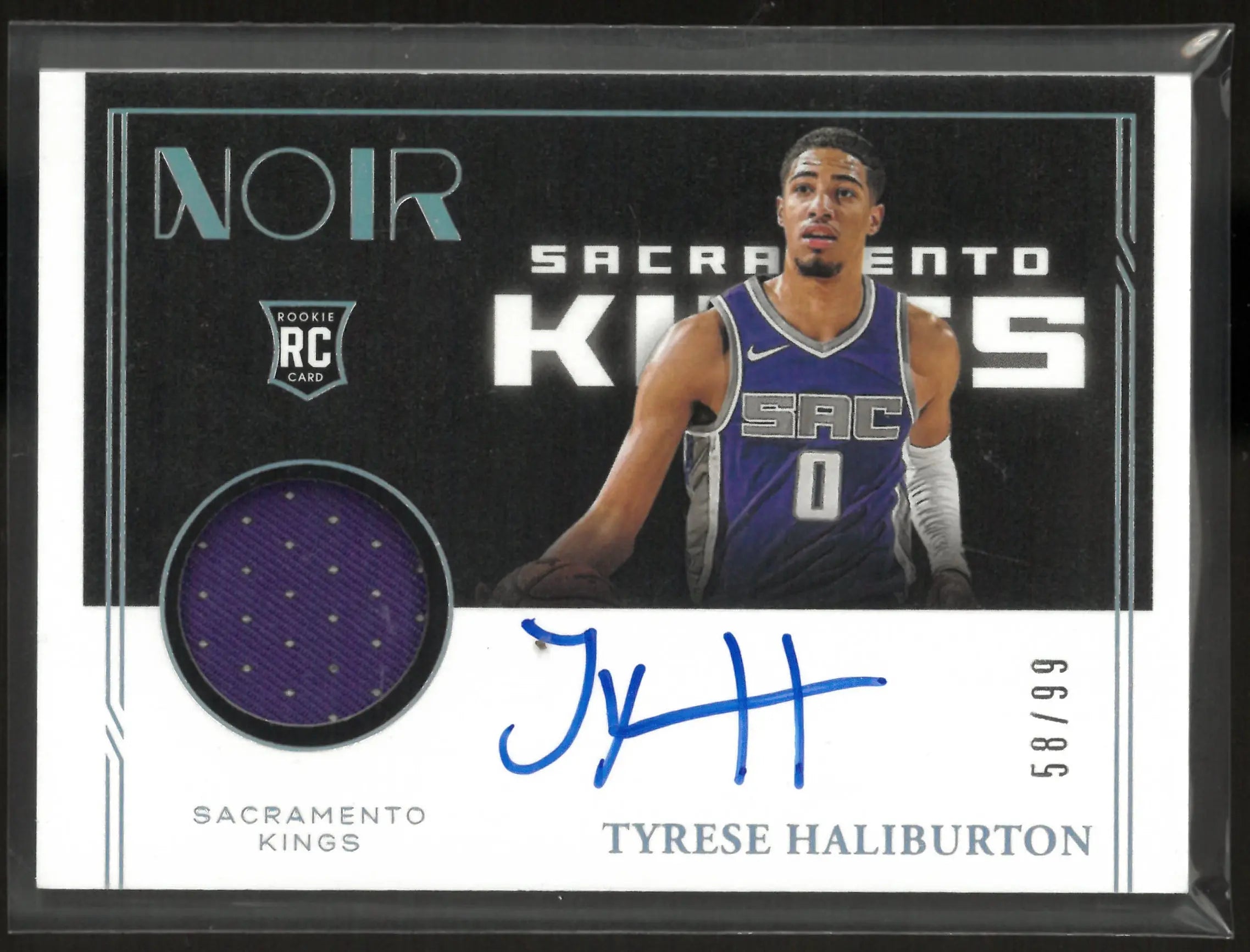 2020-21 Panini Noir Tyrese Haliburton Rookie Patch Autograph Auto /99 