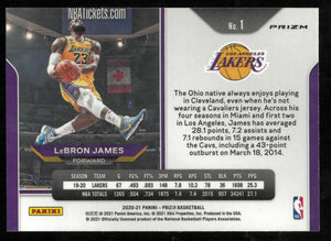 2020-21 Panini Prizm Basketball LeBron James Ruby Wave Prizm 