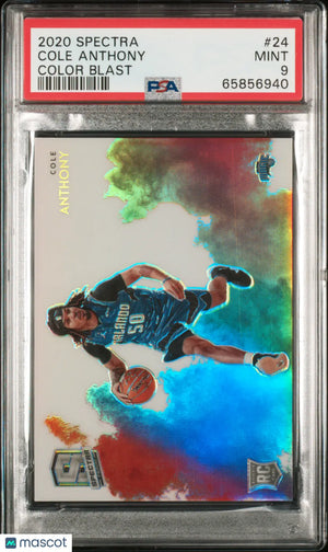 2020-21 Panini Spectra Color Blast Rookie Cole Anthony RC PSA 9 