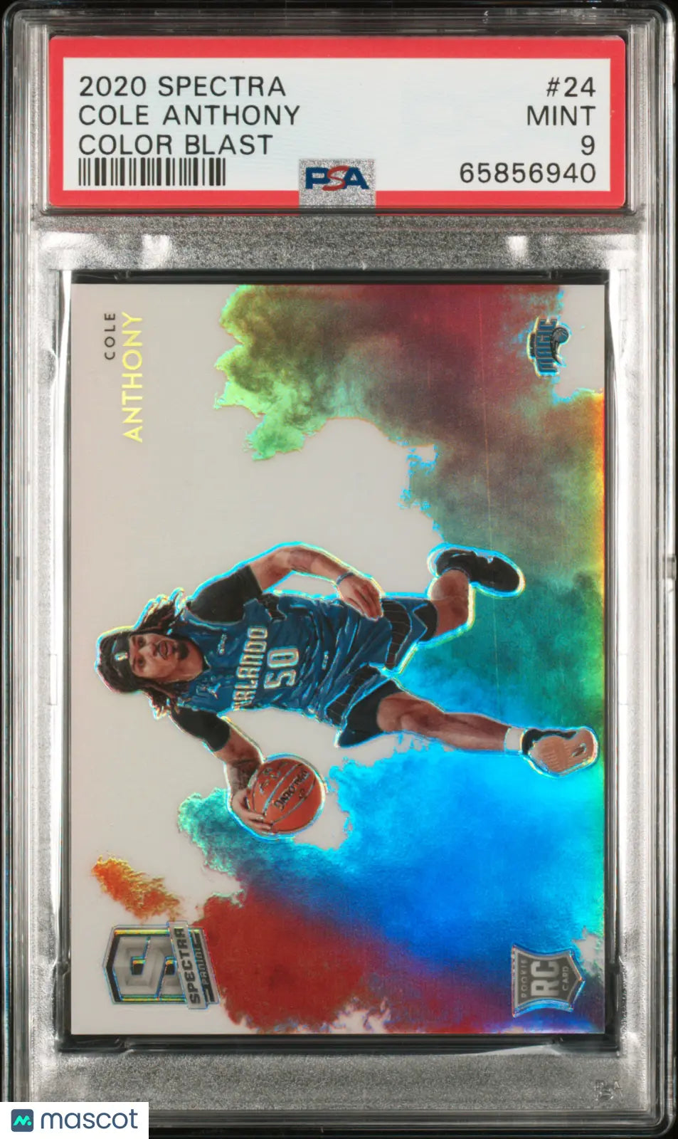 2020-21 Panini Spectra Color Blast Rookie Cole Anthony RC PSA 9 