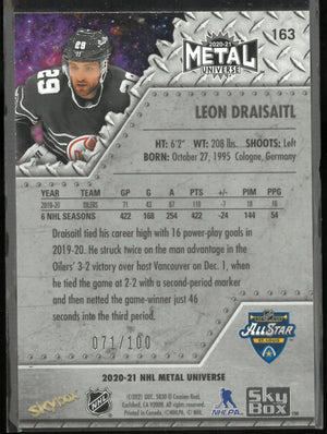 2020-21 Skybox Metal Universe Hockey PMG All-Stars Leon Draisaitl /100 