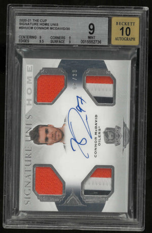 2020-21 Upper Deck Autograph Patch Connor McDavid /35 BGS 10 Auto 10 