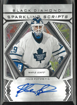 2020/21 Upper Deck Black Diamond Sparkling Scripts Autograph Felix Potvin Auto 