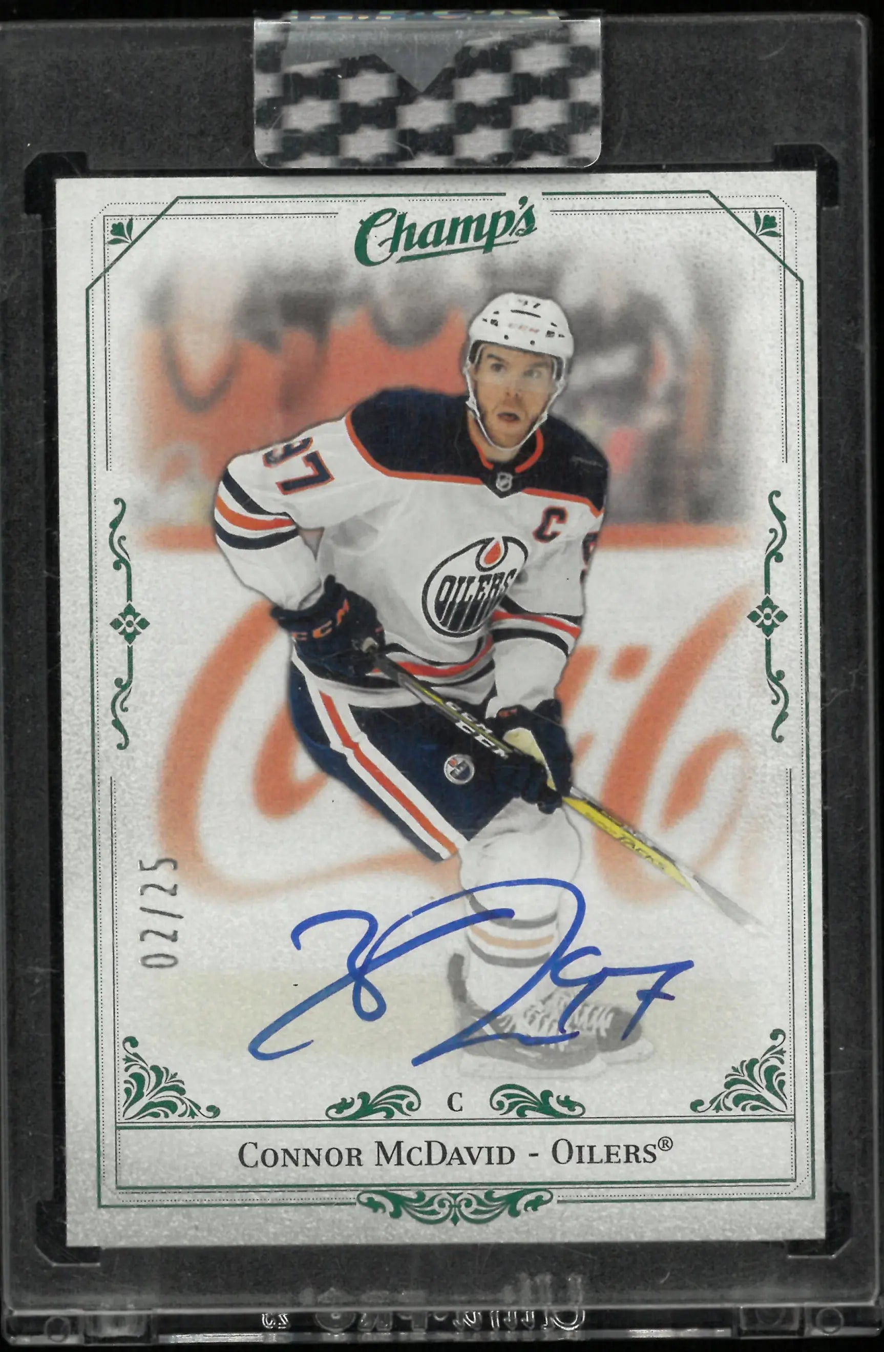 2020-21 Upper Deck Clear Cut Hockey Connor McDavid Champs Auto /25 