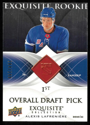 2020-21 Upper Deck Exquisite Rookie 1st Overall Pick Alexis Lafreniere /299 RC 