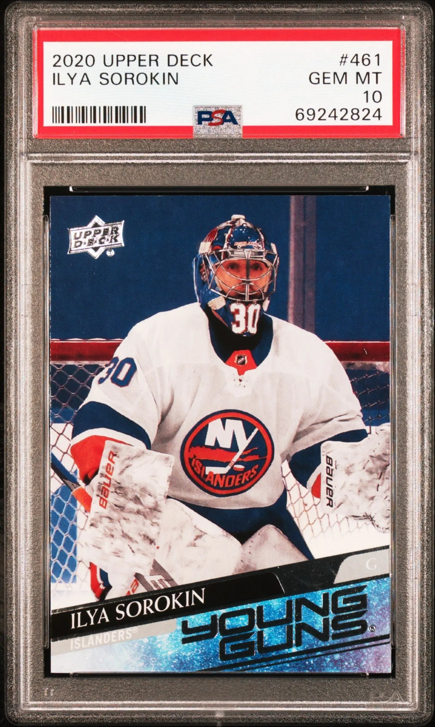 2020-21 Upper Deck Series 2 Ilya Sorokin Young Guns RC Rookie PSA 10 