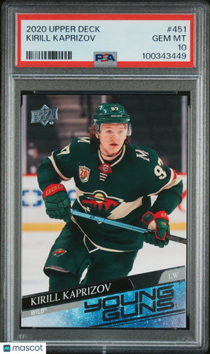 2020-21 Upper Deck Series 2 Kirill Kaprizov Young Guns RC Rookie #451 PSA 10 