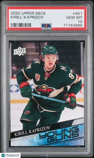 2020-21 Upper Deck Series 2 Kirill Kaprizov Young Guns RC Rookie #451 PSA 10 