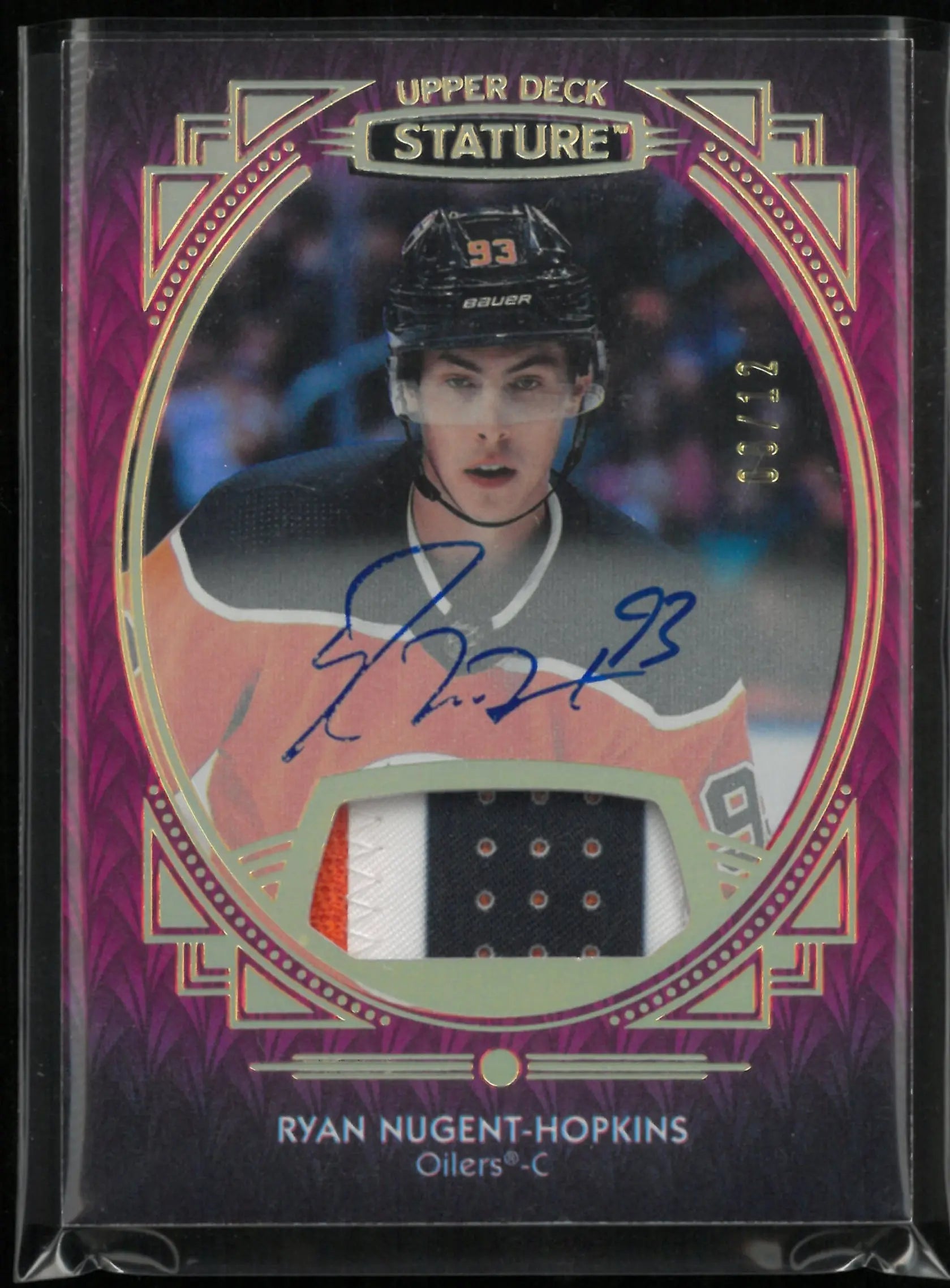 2020-21 Upper Deck Stature Ryan Nugent-Hopkins Autograph Patch Auto /12 