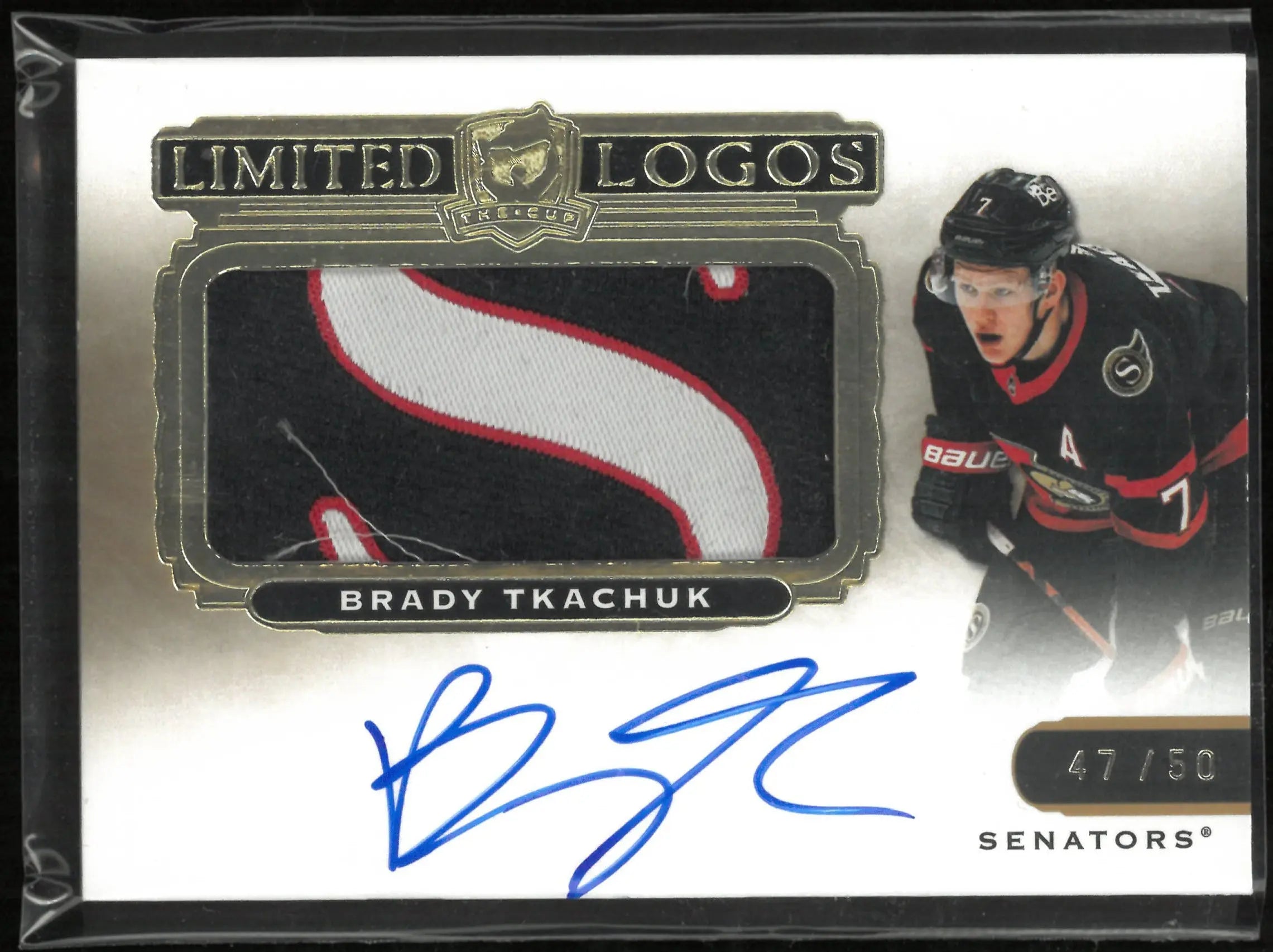 2020-21 Upper Deck The Cup Limited Logos Brady Tkachuk Autographs /50 