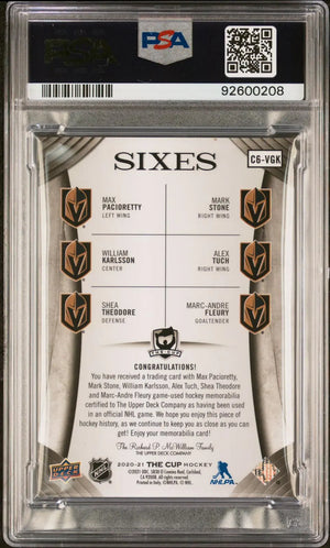 2020-21 Upper Deck The Cup Sixes Jerseys Patch #VGK Multiplayer /15 PSA Auth 