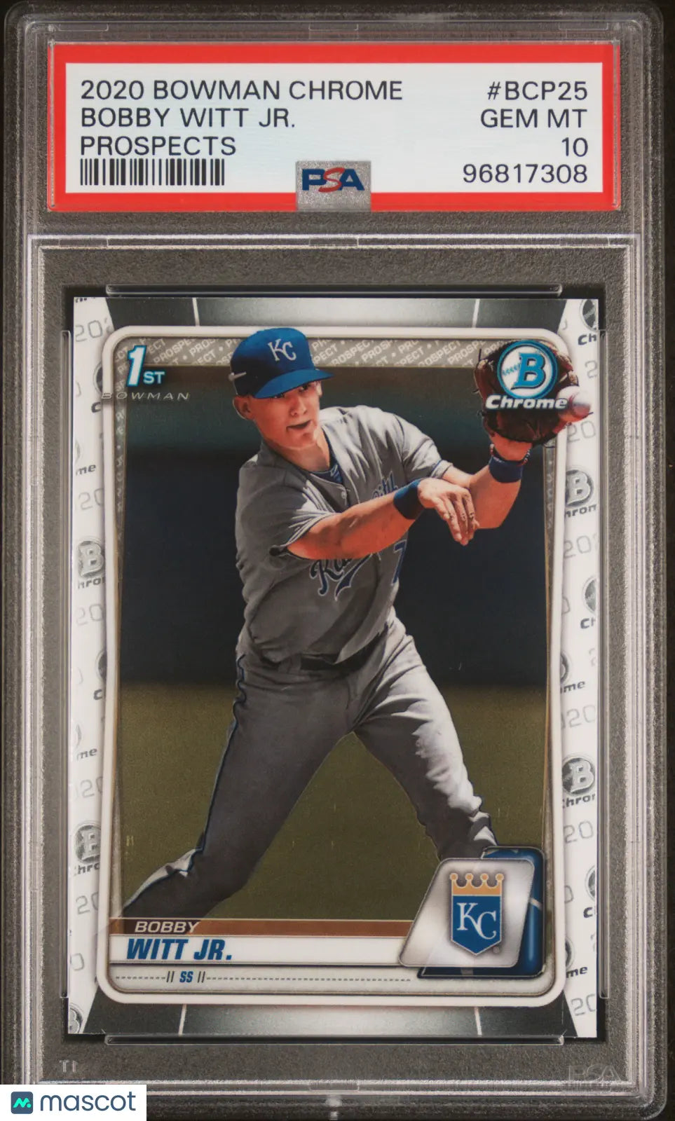 2020 Bowman Chrome Prospects Bobby Witt JR. #BCP25 PSA 10 