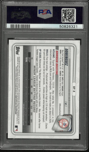 2020 Bowman Paper Prospects Jasson Dominguez Camo PSA 10 