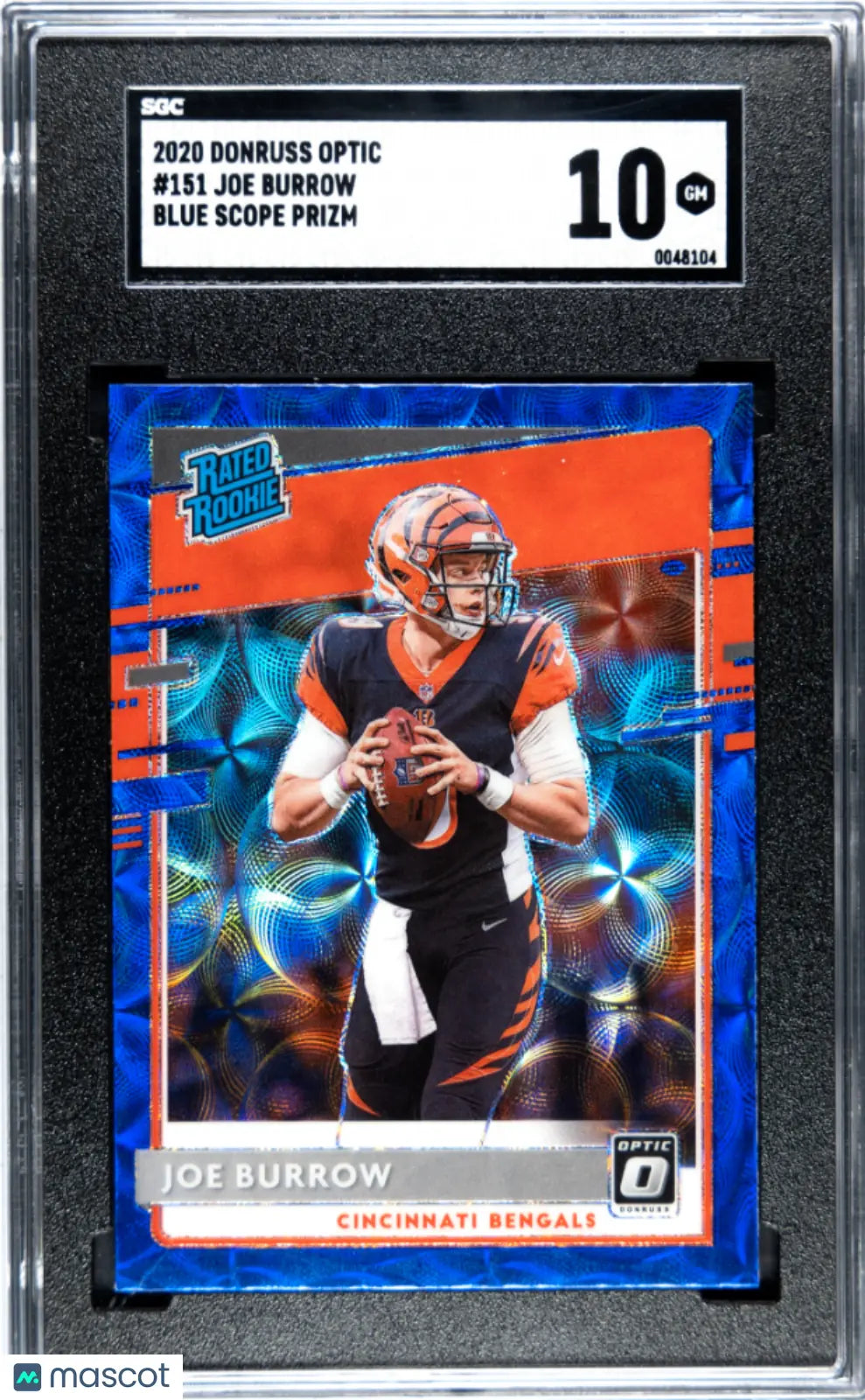 2020 Donruss Optic Joe Burrow #151 Blue Scope Prizm SGC 10 