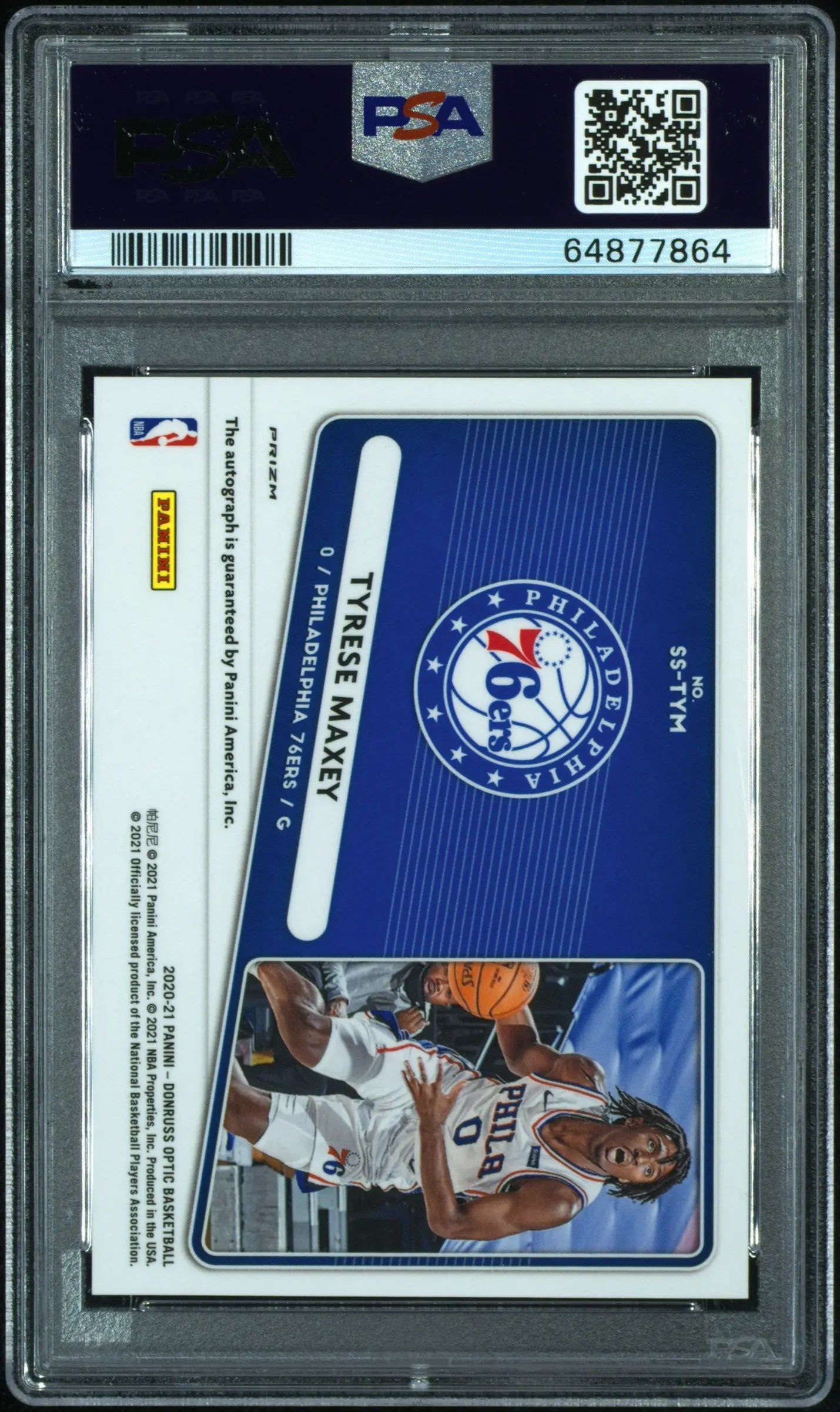 2020 Donruss Optic Signature Series Tyrese Maxey #SSTYM Green Wave PSA 10 Auto 