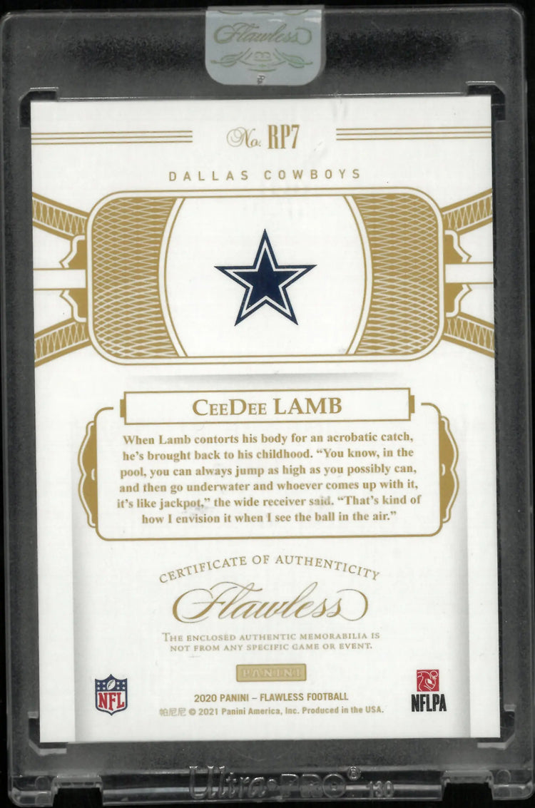 2020 Flawless Football CeeDee Lamb RC Rookie Star Patch 1/1 